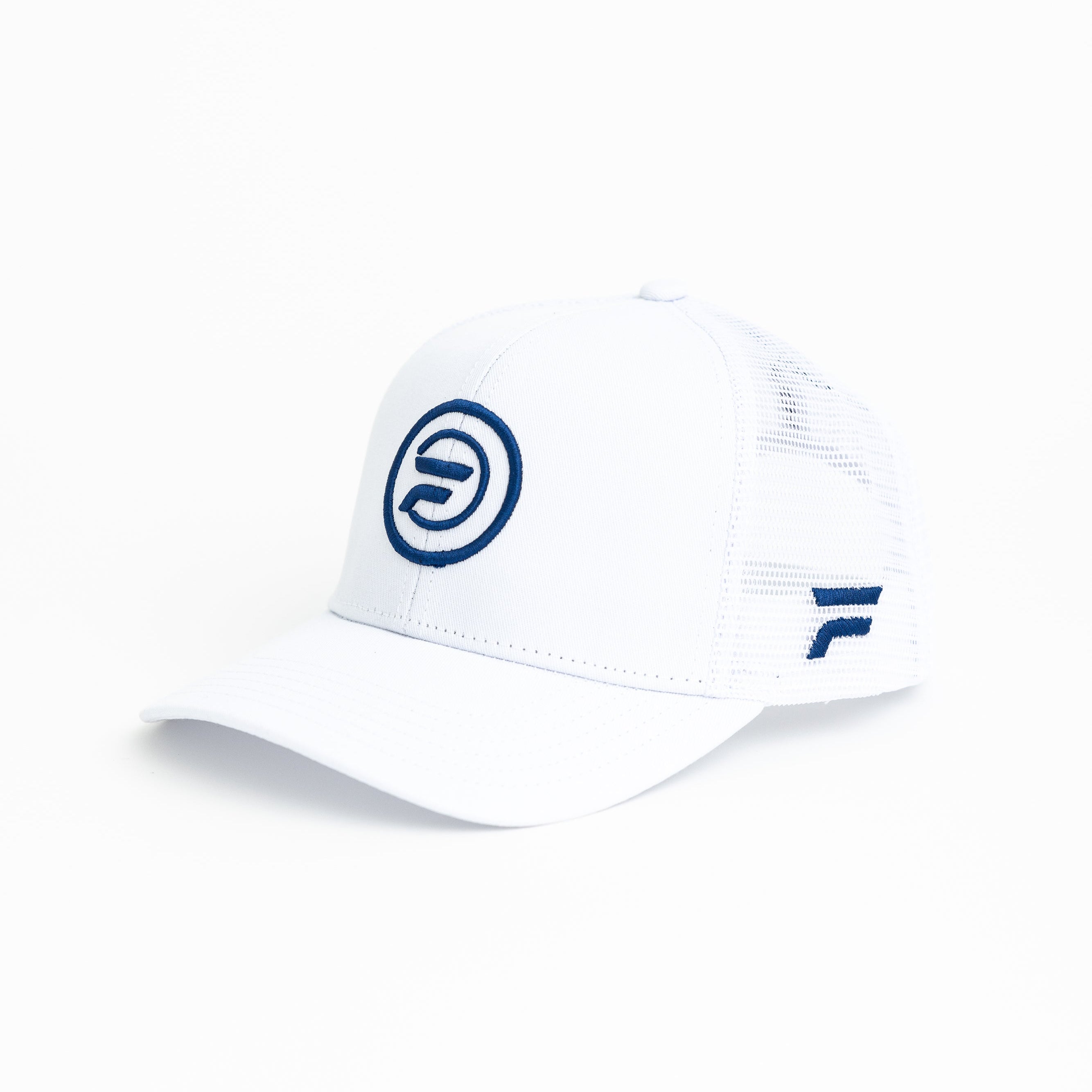 Performance Mesh Snapback: White & Blue