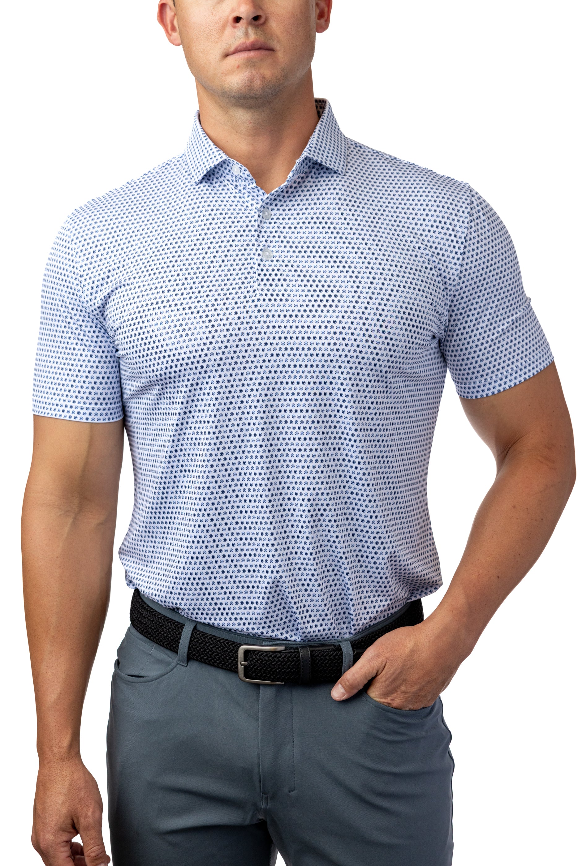 Flighting Polo: Bright White (Athletic Fit)
