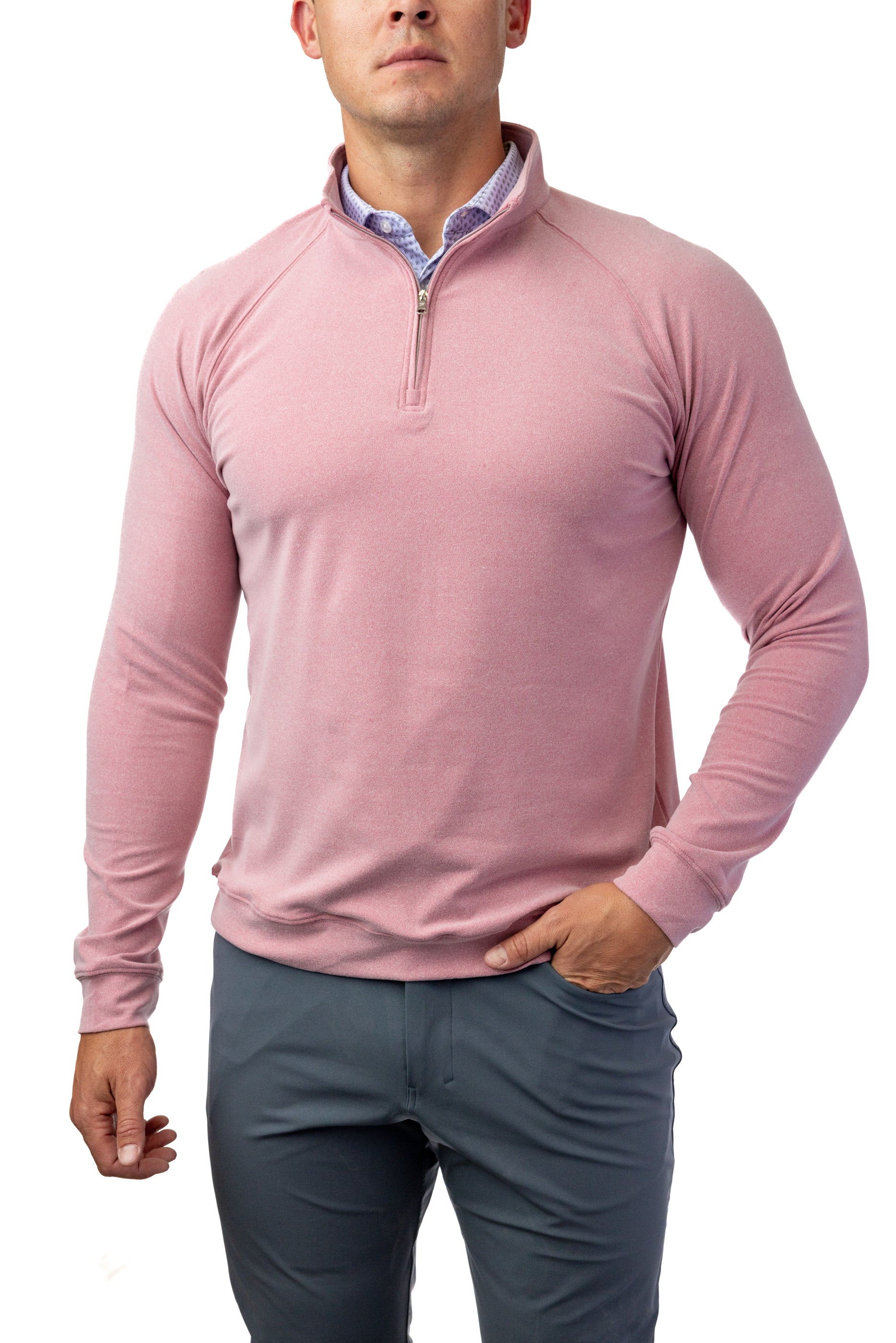 Flighting Q-Zip: Pink Heather