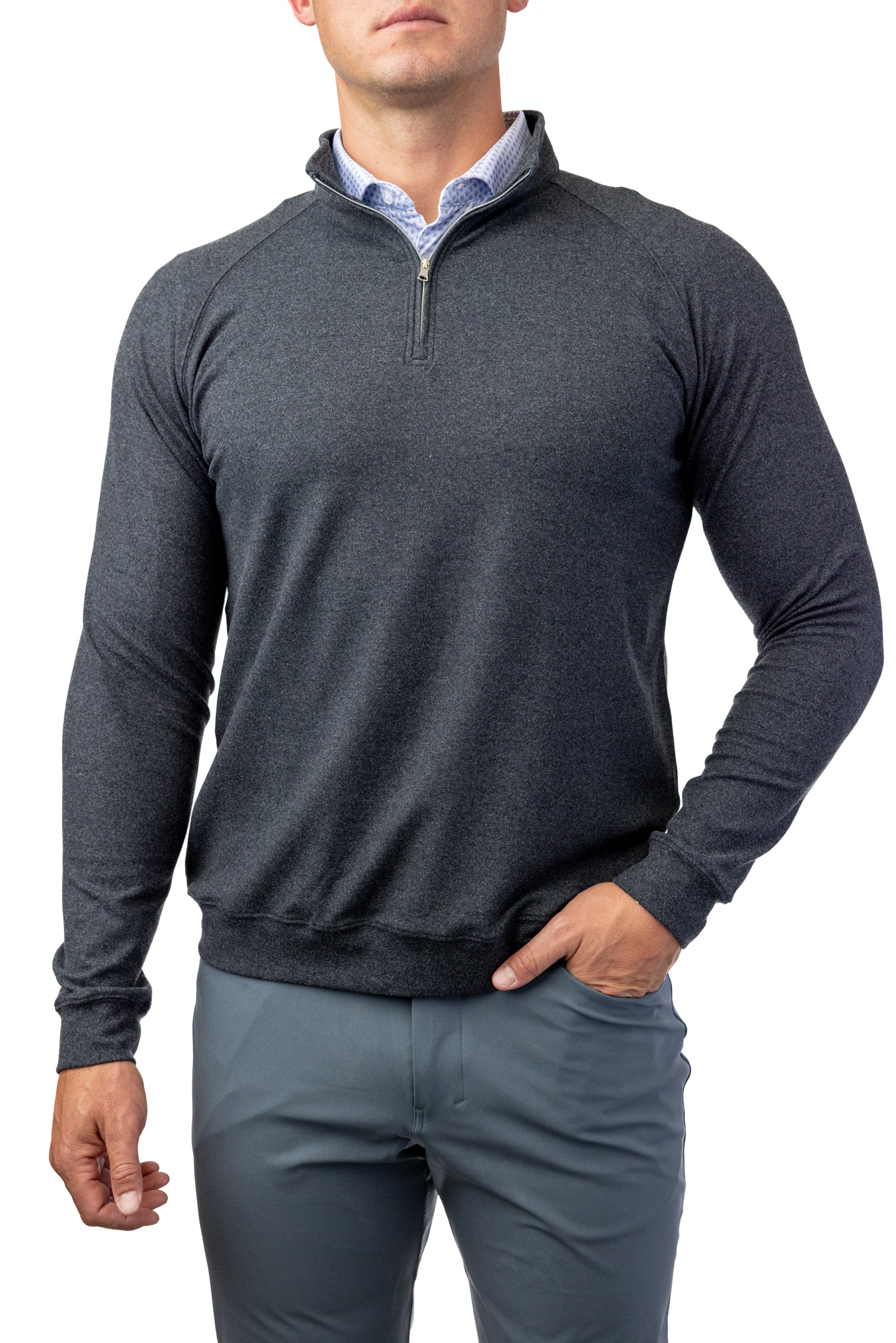 Flighting Q-Zip: Charcoal Heather