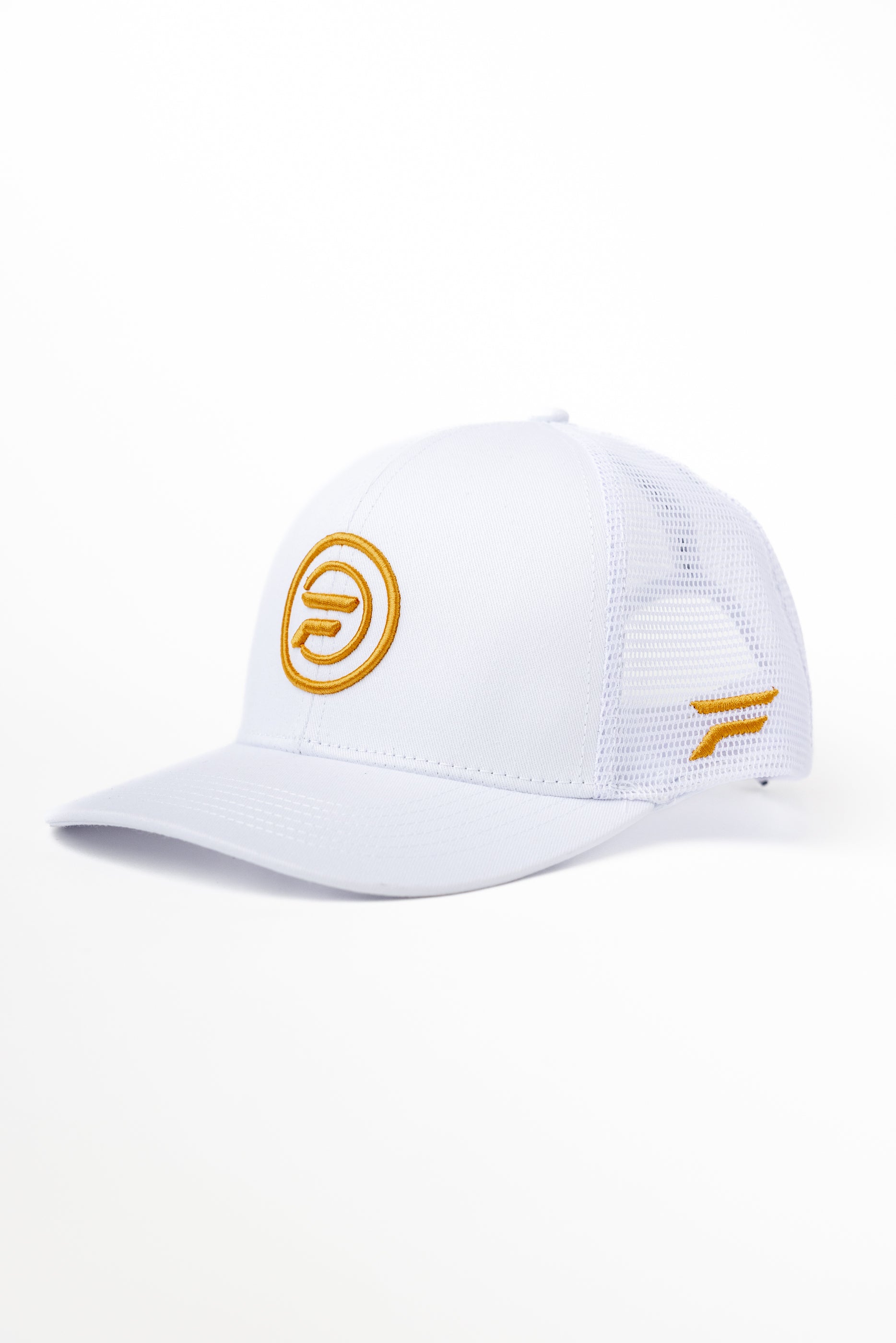 Performance Mesh Snapback: White & Gold