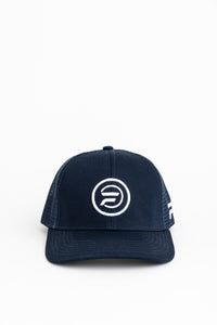 Performance Mesh Snapback: Blue & White