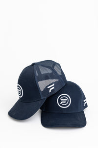 Performance Mesh Snapback: Blue & White