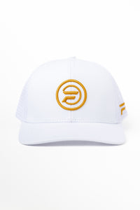 Performance Mesh Snapback: White & Gold