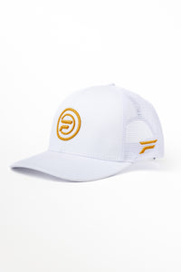 Performance Mesh Snapback: White & Gold