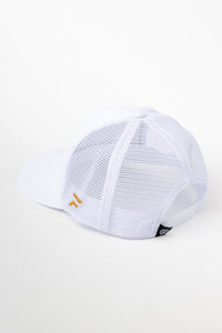 Performance Mesh Snapback: White & Gold